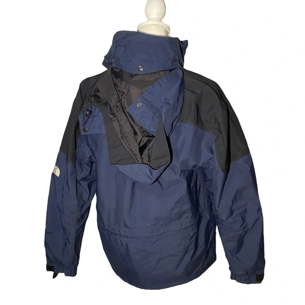 VINTAGE The North Face Men's XS Hyvent 3 In 1 Waterproof Jacket Retro Blue Black